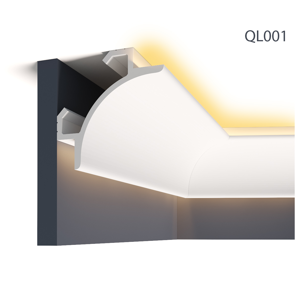 Cornisa decorativa pentru LED QL001, 200 X 14.7 X 14.7 cm, Mardom Decor 14.7
